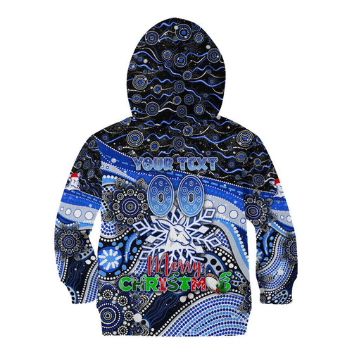 Merry Christmas AFL Kangaroos Kid Hoodie Aboriginal Santa Football Mascot