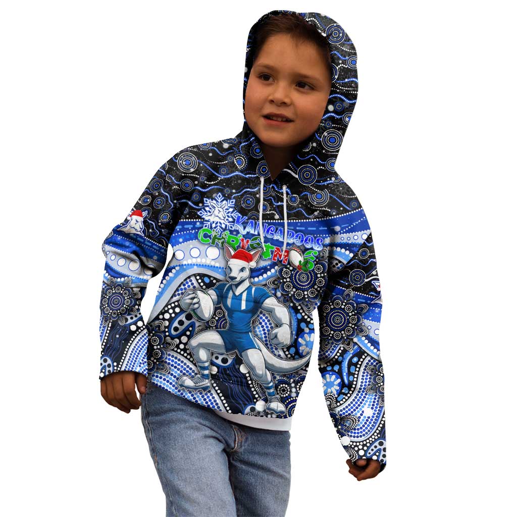 Merry Christmas AFL Kangaroos Kid Hoodie Aboriginal Santa Football Mascot