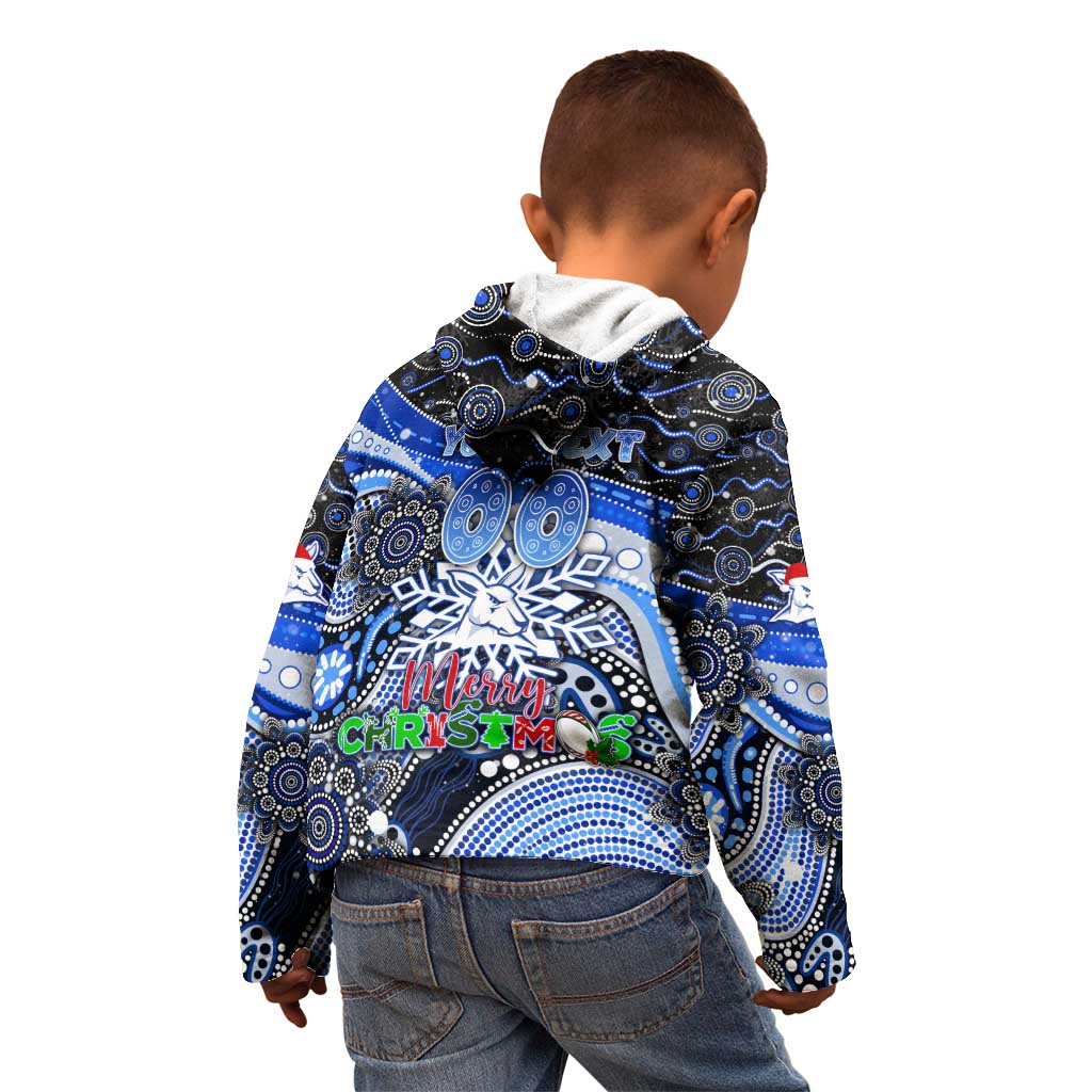 Merry Christmas AFL Kangaroos Kid Hoodie Aboriginal Santa Football Mascot