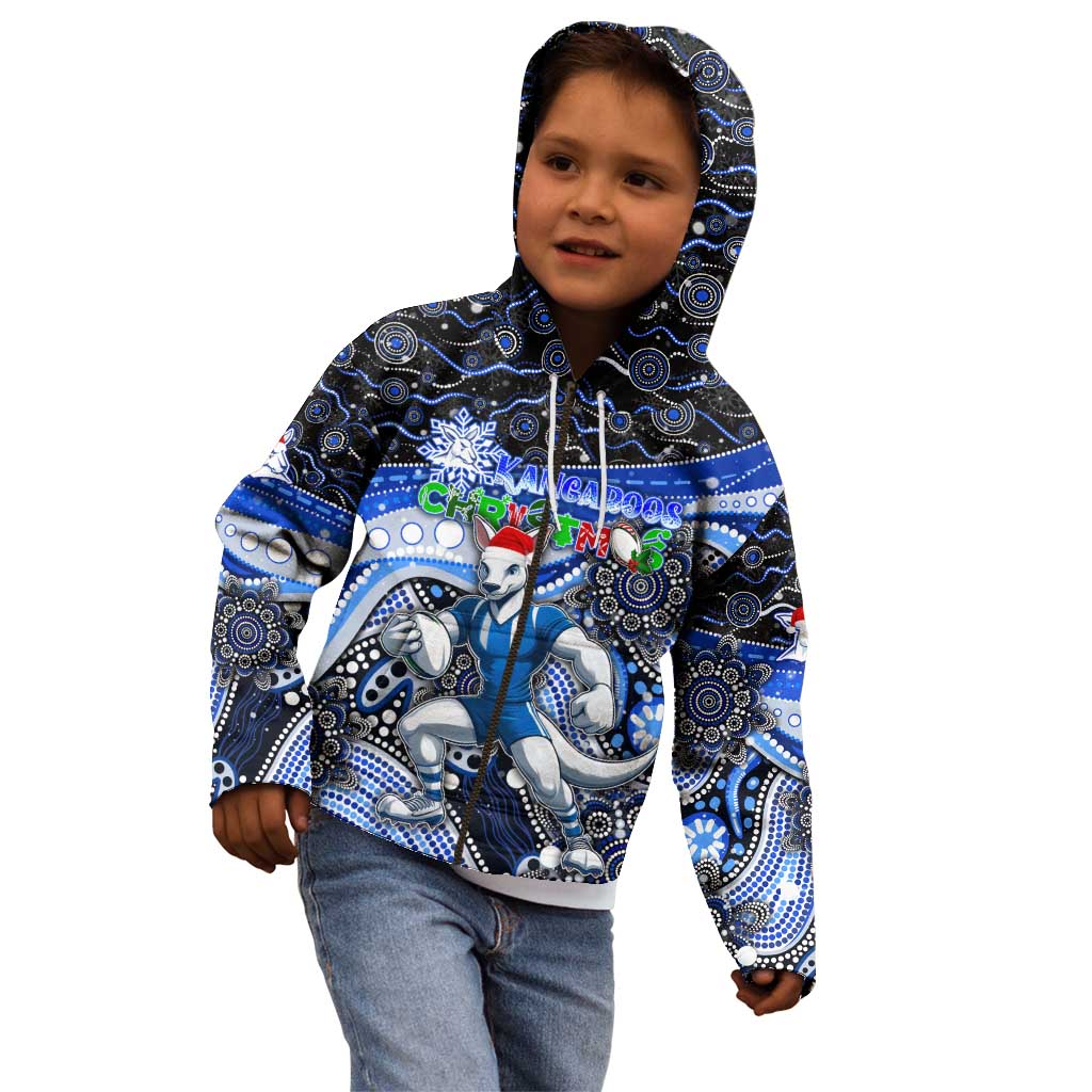Merry Christmas AFL Kangaroos Kid Hoodie Aboriginal Santa Football Mascot