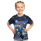 Merry Christmas AFL Kangaroos Kid T Shirt Aboriginal Santa Football Mascot