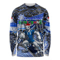 Merry Christmas AFL Kangaroos Long Sleeve Shirt Aboriginal Santa Football Mascot