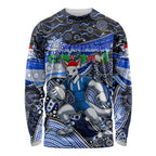 Merry Christmas AFL Kangaroos Long Sleeve Shirt Aboriginal Santa Football Mascot