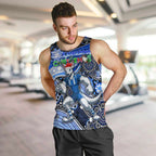 Merry Christmas AFL Kangaroos Men Tank Top Aboriginal Santa Football Mascot