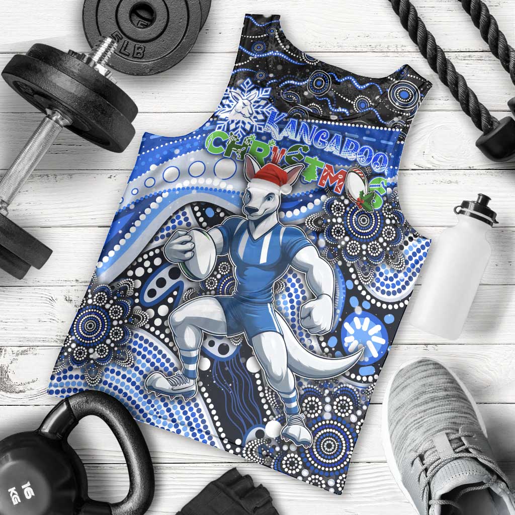 Merry Christmas AFL Kangaroos Men Tank Top Aboriginal Santa Football Mascot