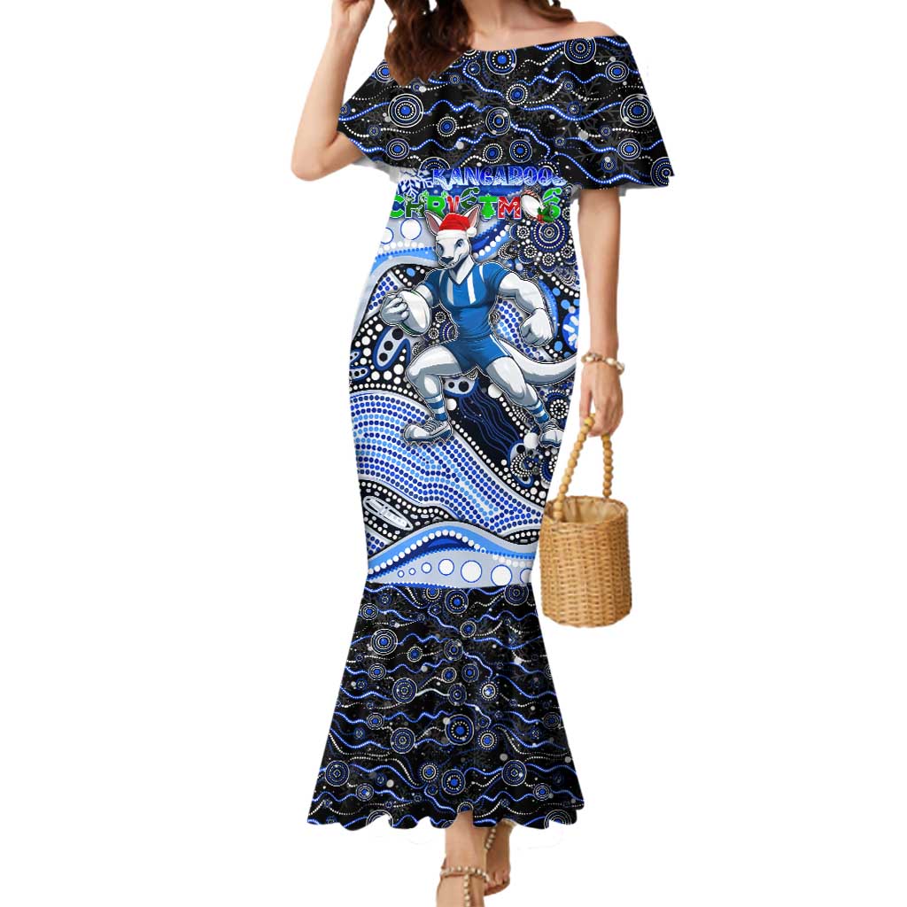 Merry Christmas AFL Kangaroos Mermaid Dress Aboriginal Santa Football Mascot