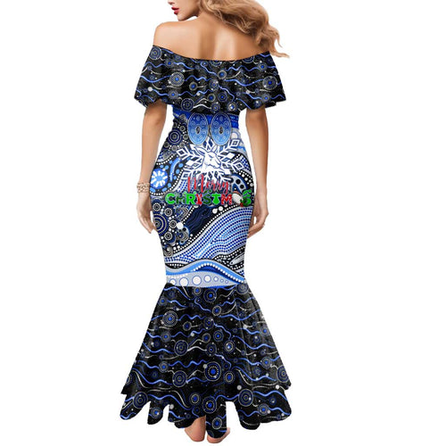 Merry Christmas AFL Kangaroos Mermaid Dress Aboriginal Santa Football Mascot