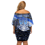 Merry Christmas AFL Kangaroos Off Shoulder Short Dress Aboriginal Santa Football Mascot