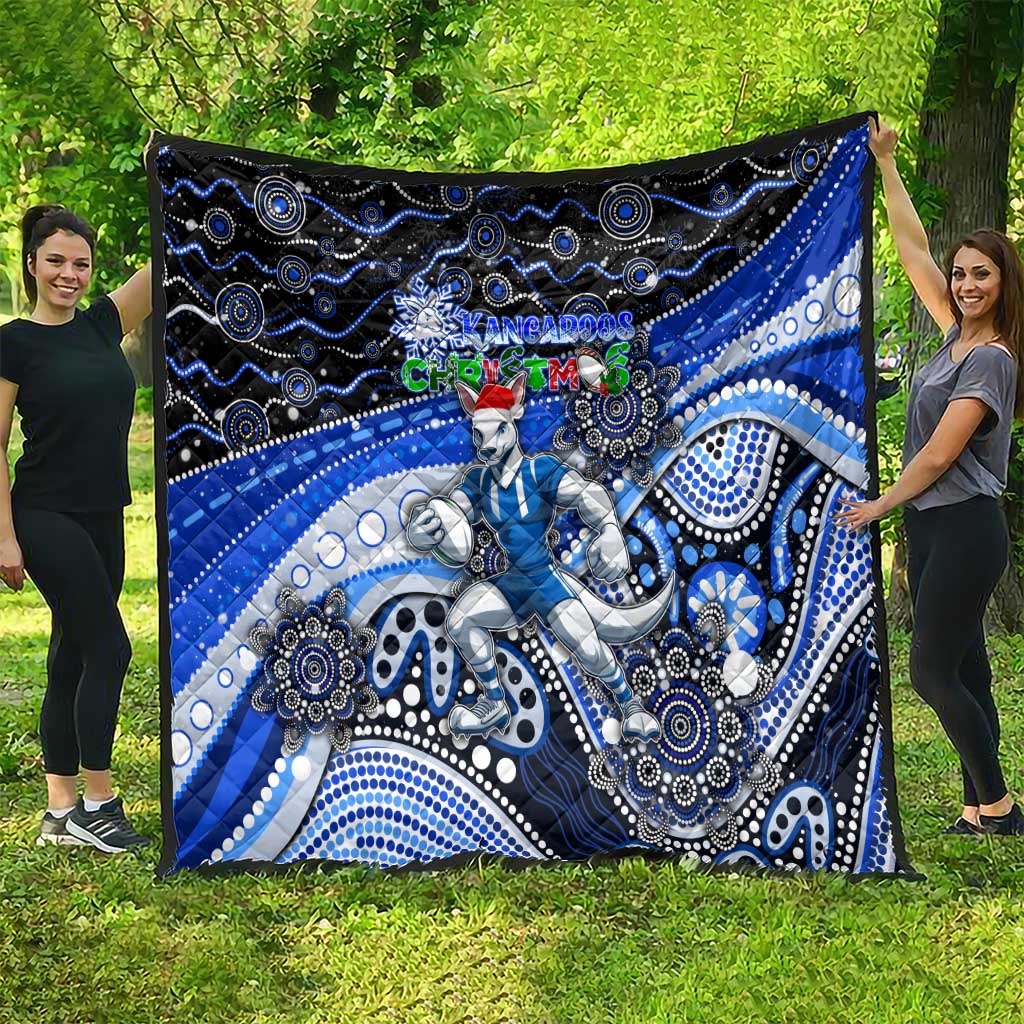 Merry Christmas AFL Kangaroos Quilt Aboriginal Santa Football Mascot