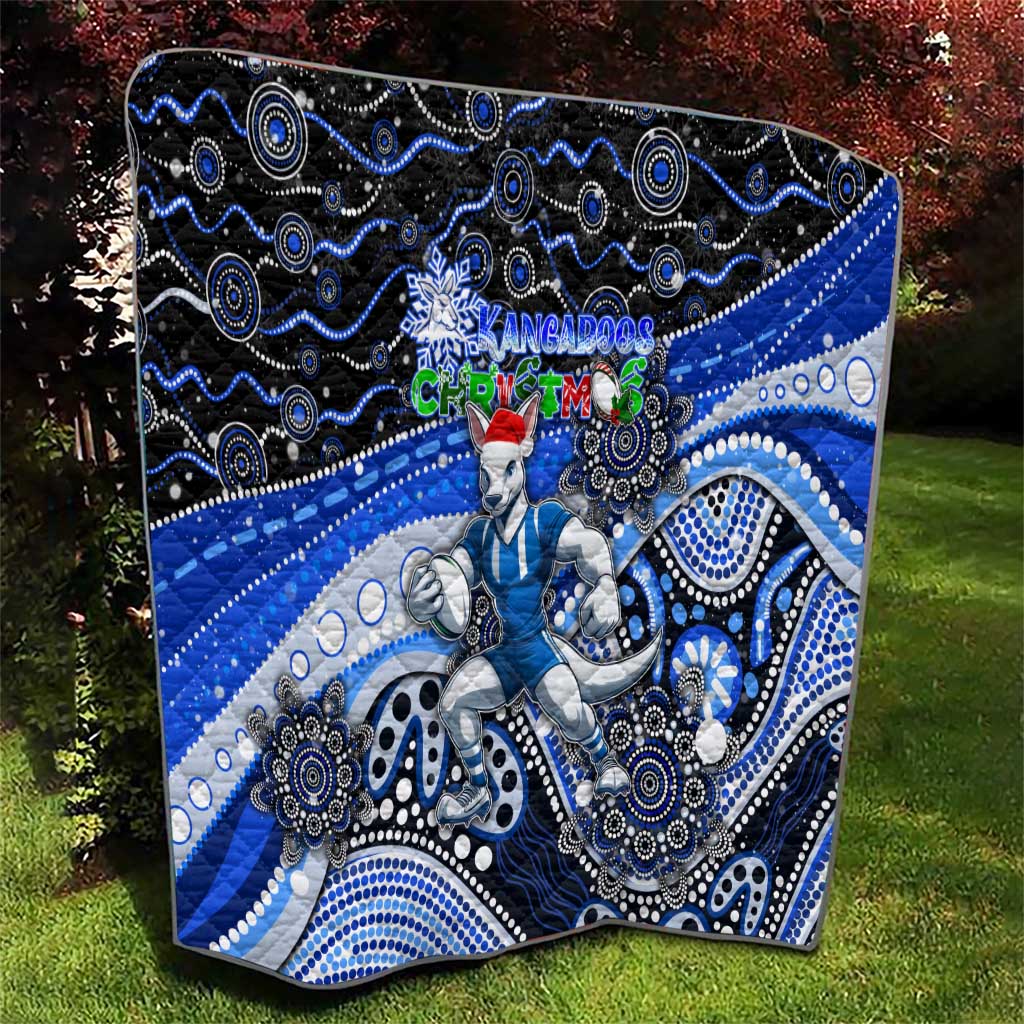 Merry Christmas AFL Kangaroos Quilt Aboriginal Santa Football Mascot