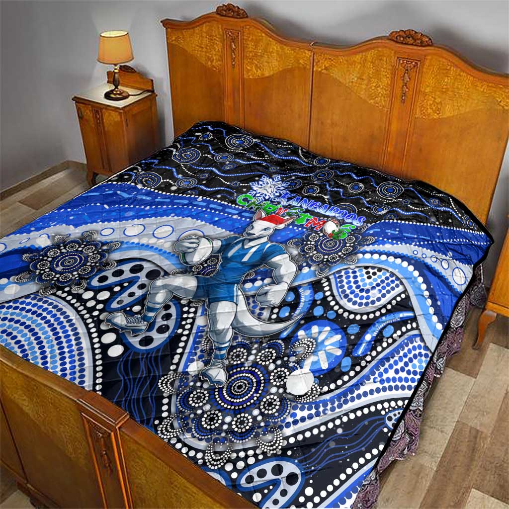 Merry Christmas AFL Kangaroos Quilt Aboriginal Santa Football Mascot