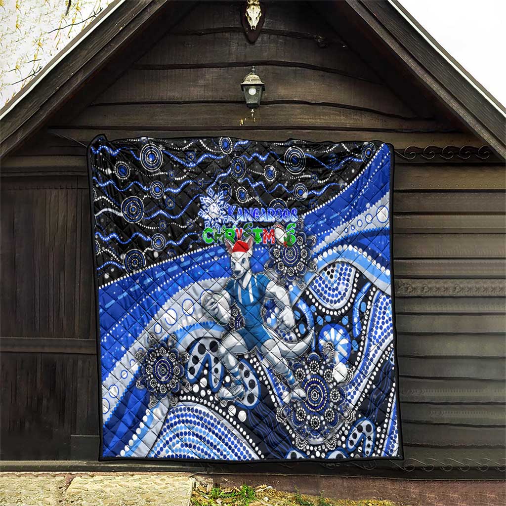 Merry Christmas AFL Kangaroos Quilt Aboriginal Santa Football Mascot