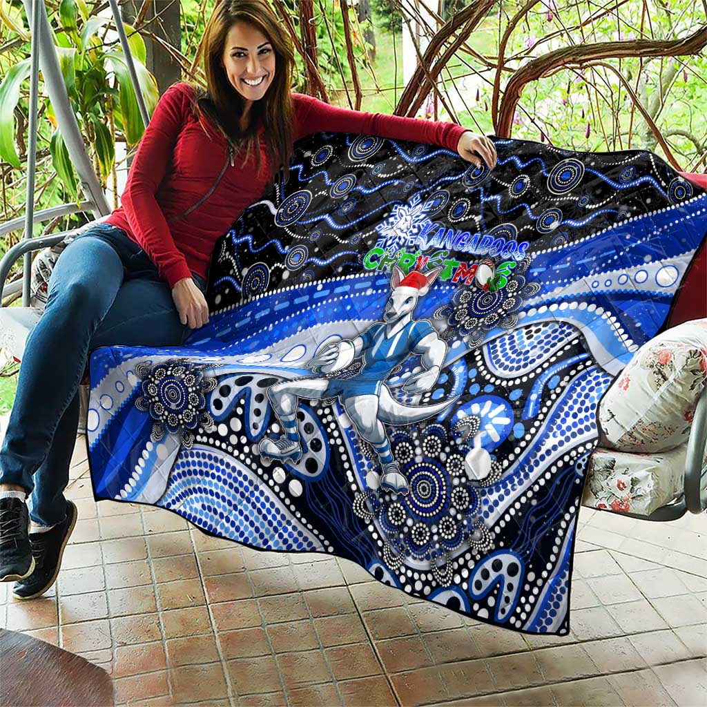 Merry Christmas AFL Kangaroos Quilt Aboriginal Santa Football Mascot