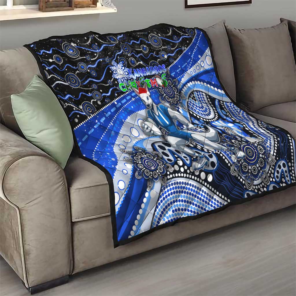 Merry Christmas AFL Kangaroos Quilt Aboriginal Santa Football Mascot