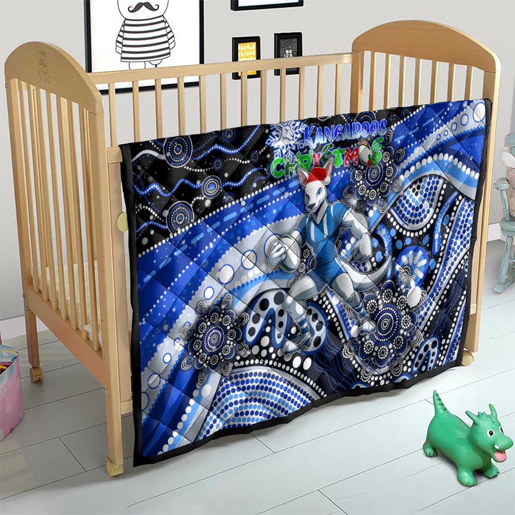 Merry Christmas AFL Kangaroos Quilt Aboriginal Santa Football Mascot