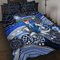 Merry Christmas AFL Kangaroos Quilt Bed Set Aboriginal Santa Football Mascot