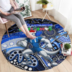 Merry Christmas AFL Kangaroos Round Carpet Aboriginal Santa Football Mascot