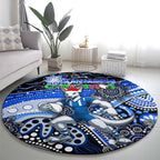Merry Christmas AFL Kangaroos Round Carpet Aboriginal Santa Football Mascot