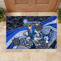Merry Christmas AFL Kangaroos Rubber Doormat Aboriginal Santa Football Mascot