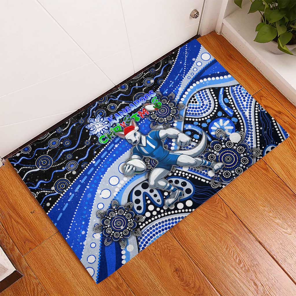Merry Christmas AFL Kangaroos Rubber Doormat Aboriginal Santa Football Mascot