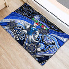 Merry Christmas AFL Kangaroos Rubber Doormat Aboriginal Santa Football Mascot