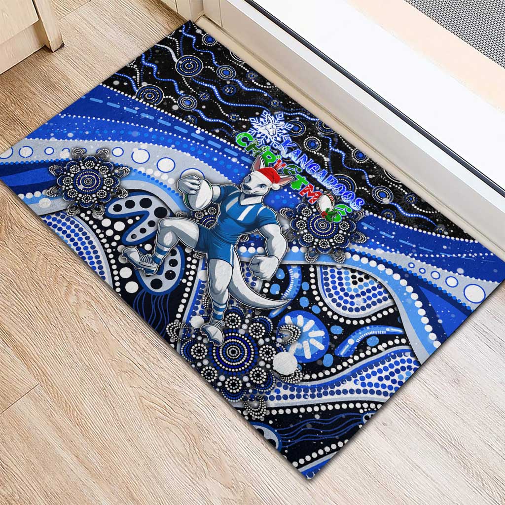 Merry Christmas AFL Kangaroos Rubber Doormat Aboriginal Santa Football Mascot