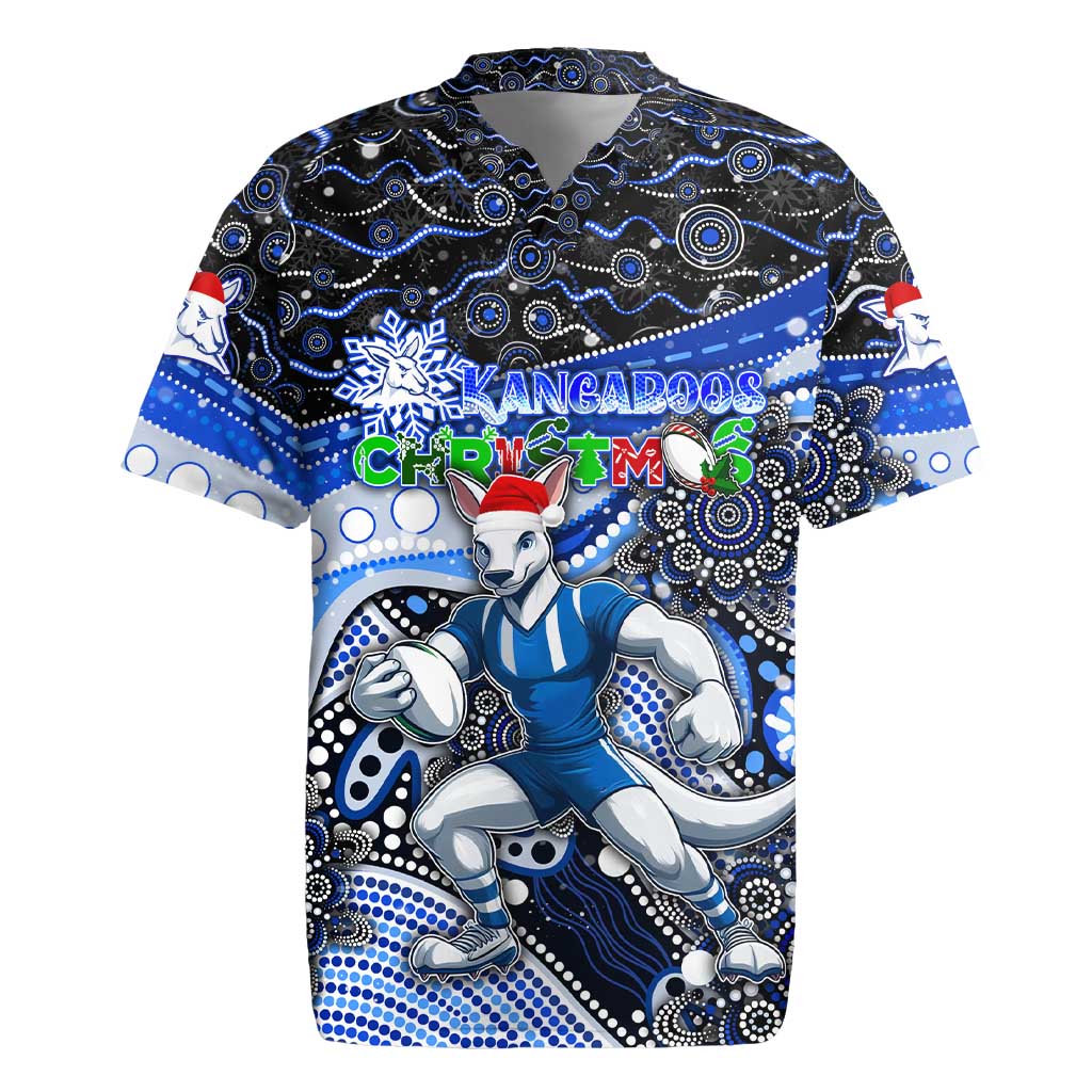 Merry Christmas AFL Kangaroos Rugby Jersey Aboriginal Santa Football Mascot