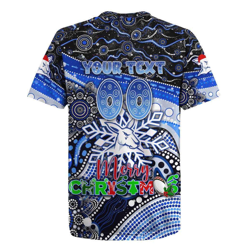 Merry Christmas AFL Kangaroos Rugby Jersey Aboriginal Santa Football Mascot