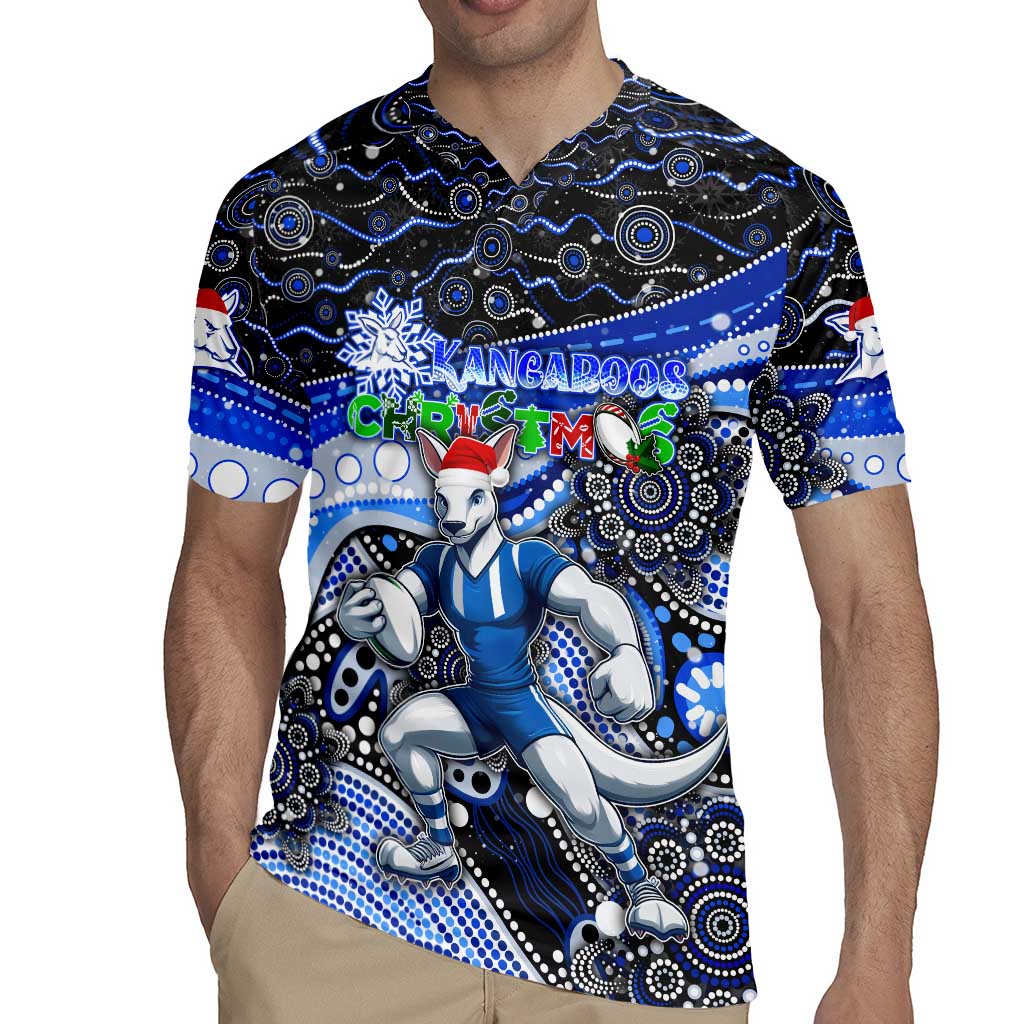 Merry Christmas AFL Kangaroos Rugby Jersey Aboriginal Santa Football Mascot