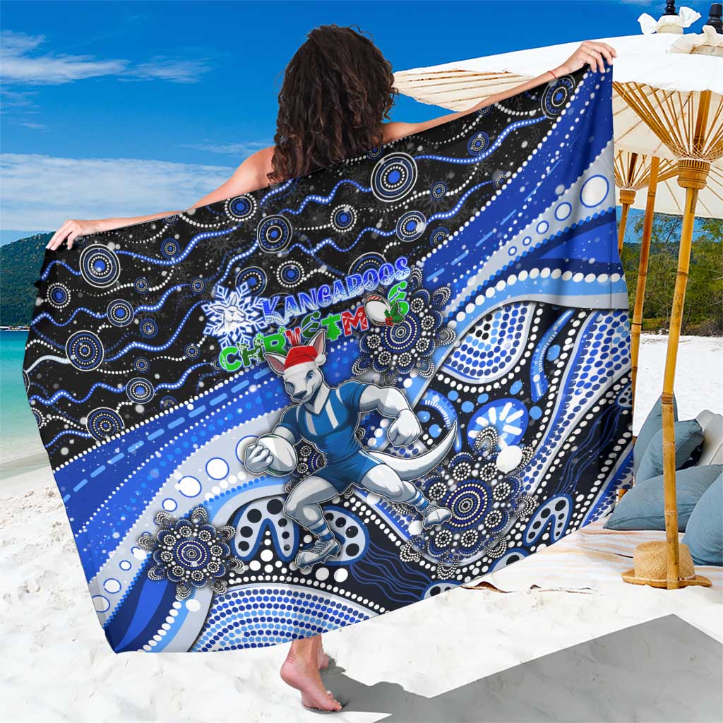Merry Christmas AFL Kangaroos Sarong Aboriginal Santa Football Mascot