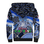 Merry Christmas AFL Kangaroos Sherpa Hoodie Aboriginal Santa Football Mascot