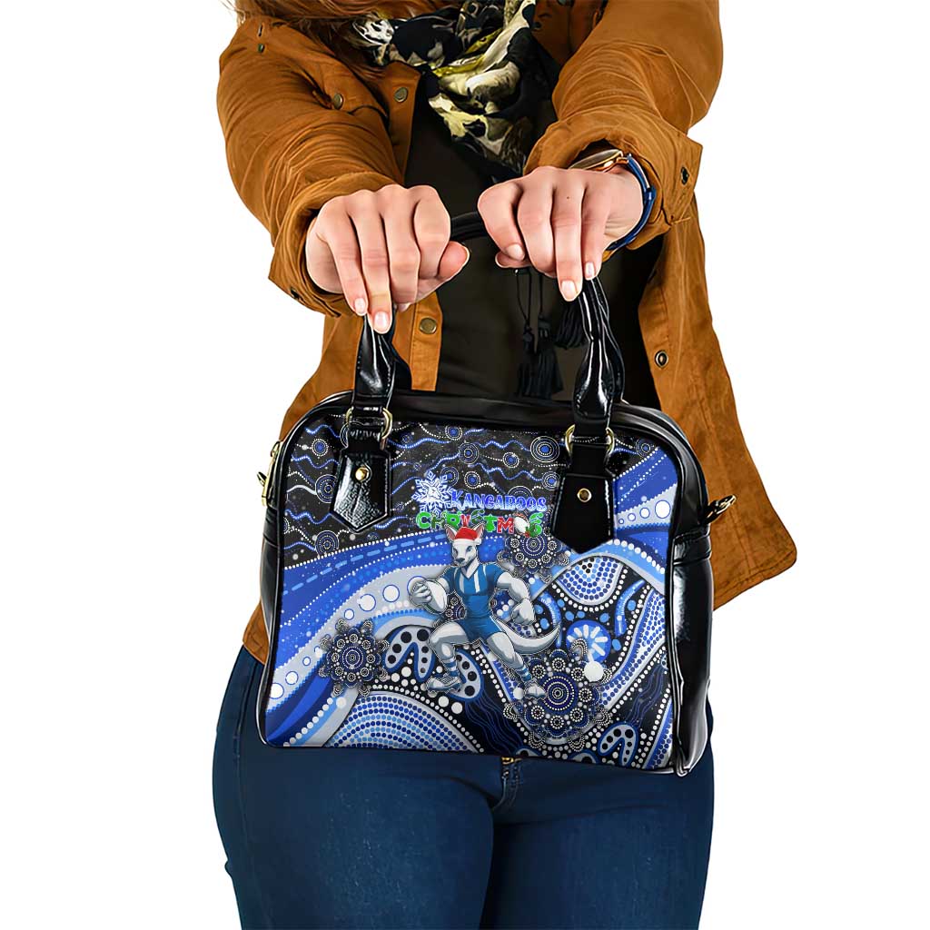 Merry Christmas AFL Kangaroos Shoulder Handbag Aboriginal Santa Football Mascot
