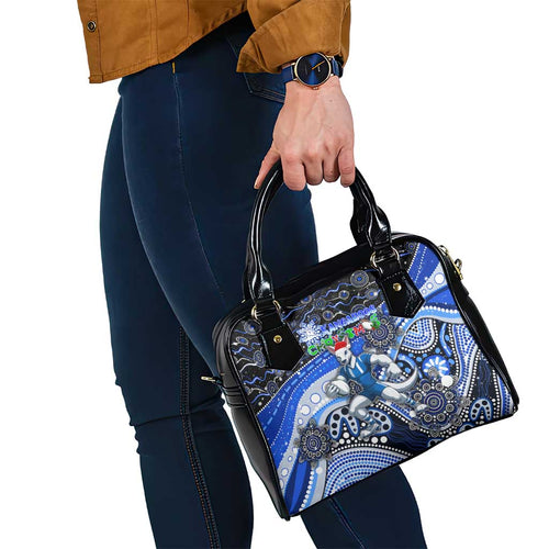Merry Christmas AFL Kangaroos Shoulder Handbag Aboriginal Santa Football Mascot