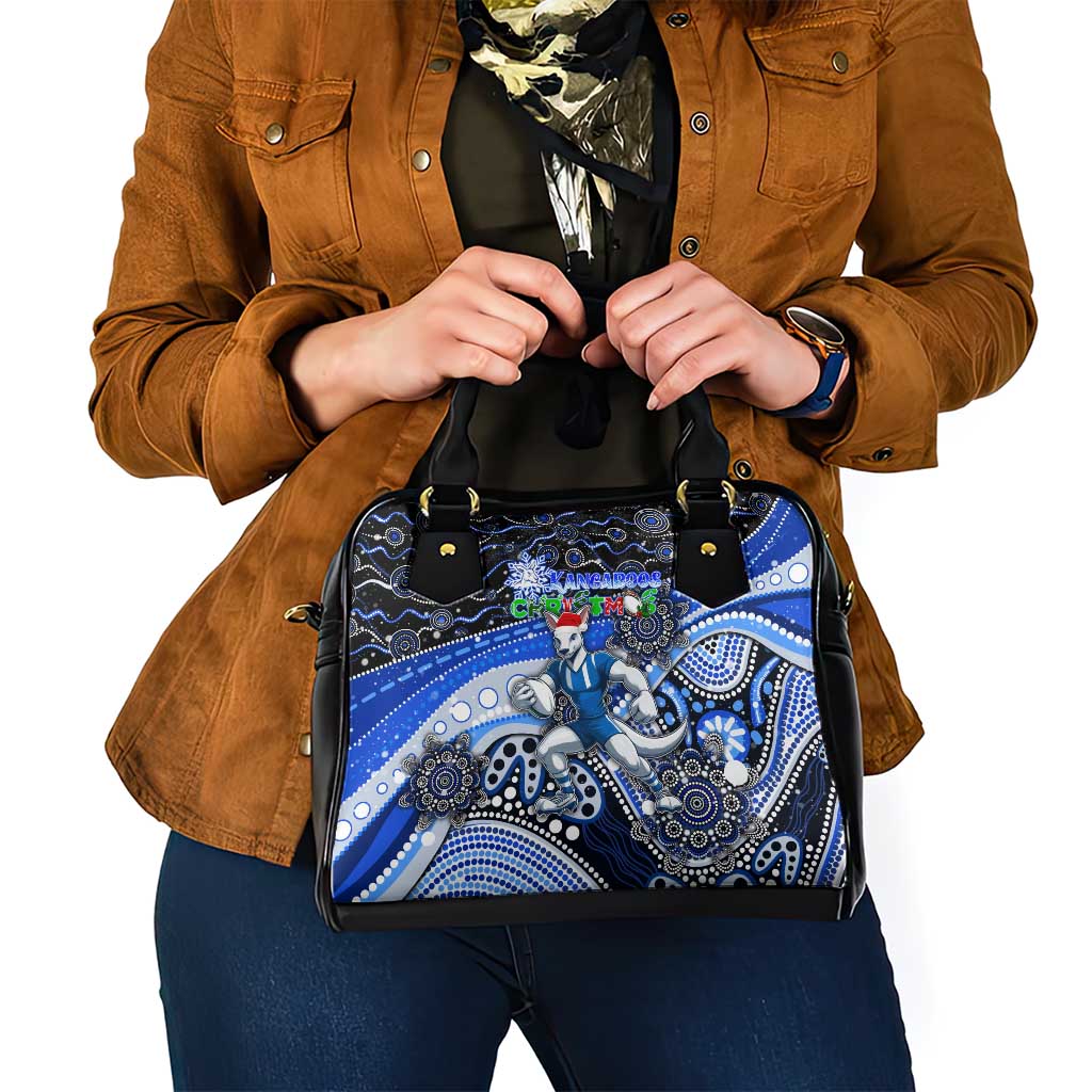Merry Christmas AFL Kangaroos Shoulder Handbag Aboriginal Santa Football Mascot