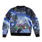 Merry Christmas AFL Kangaroos Sleeve Zip Bomber Jacket Aboriginal Santa Football Mascot