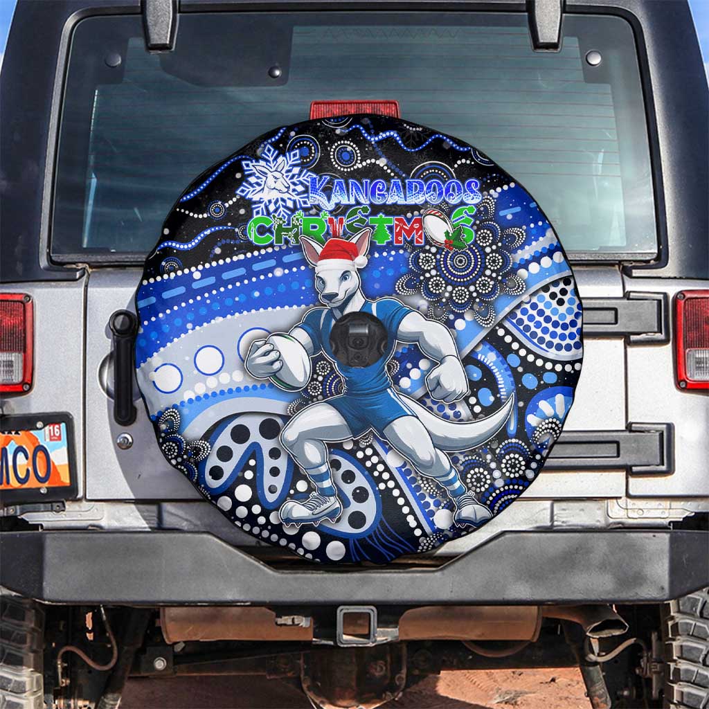 Merry Christmas AFL Kangaroos Spare Tire Cover Aboriginal Santa Football Mascot