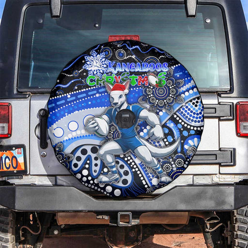 Merry Christmas AFL Kangaroos Spare Tire Cover Aboriginal Santa Football Mascot