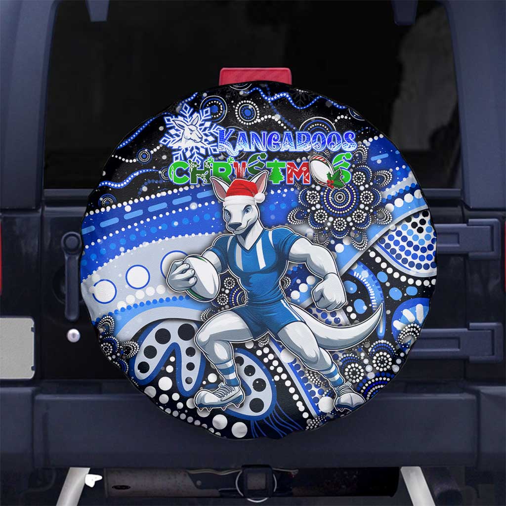 Merry Christmas AFL Kangaroos Spare Tire Cover Aboriginal Santa Football Mascot