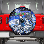 Merry Christmas AFL Kangaroos Spare Tire Cover Aboriginal Santa Football Mascot