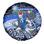 Merry Christmas AFL Kangaroos Spare Tire Cover Aboriginal Santa Football Mascot