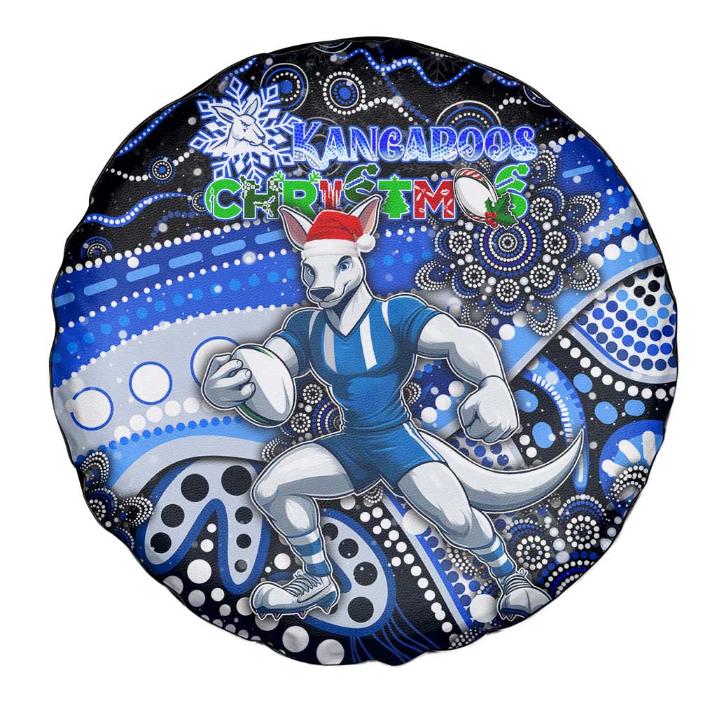 Merry Christmas AFL Kangaroos Spare Tire Cover Aboriginal Santa Football Mascot