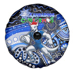 Merry Christmas AFL Kangaroos Spare Tire Cover Aboriginal Santa Football Mascot