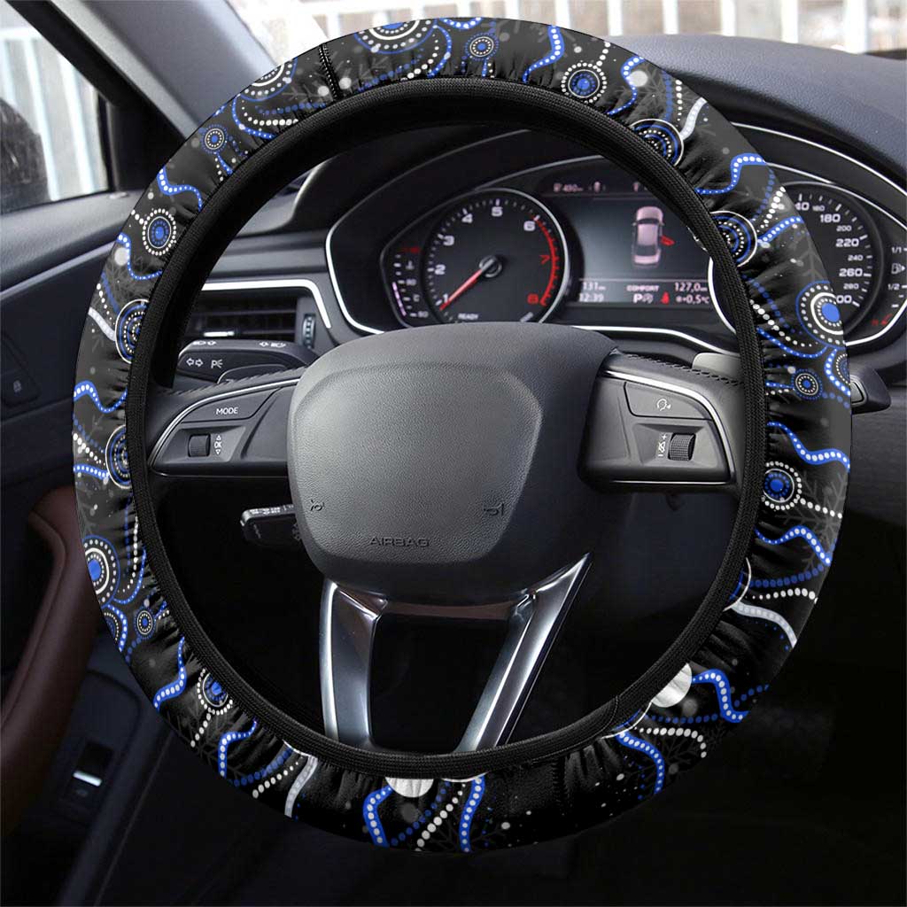 Merry Christmas AFL Kangaroos Steering Wheel Cover Aboriginal Santa Football Mascot