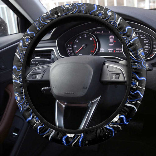 Merry Christmas AFL Kangaroos Steering Wheel Cover Aboriginal Santa Football Mascot