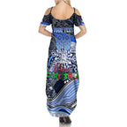 Merry Christmas AFL Kangaroos Summer Maxi Dress Aboriginal Santa Football Mascot