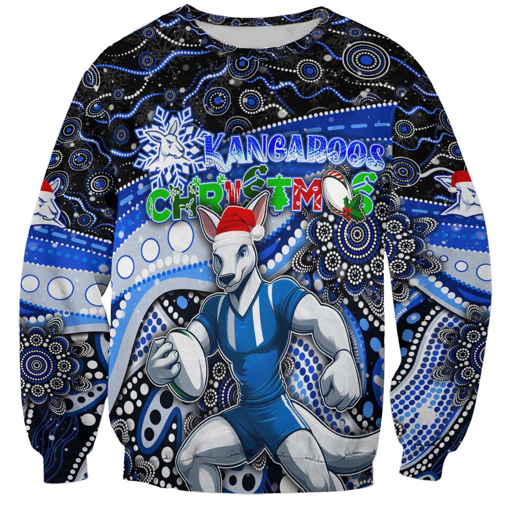 Merry Christmas AFL Kangaroos Sweatshirt Aboriginal Santa Football Mascot
