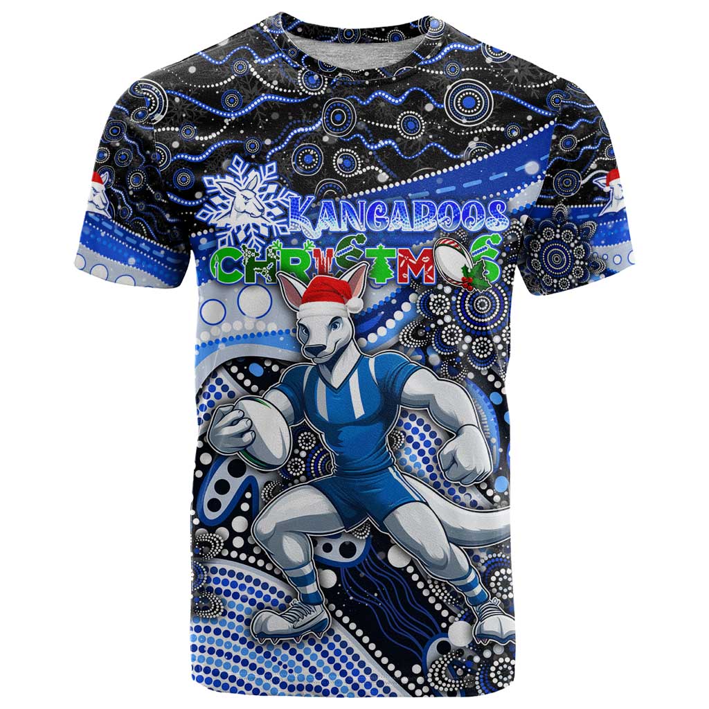 Merry Christmas AFL Kangaroos T Shirt Aboriginal Santa Football Mascot
