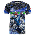 Merry Christmas AFL Kangaroos T Shirt Aboriginal Santa Football Mascot