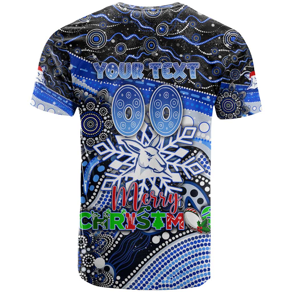 Merry Christmas AFL Kangaroos T Shirt Aboriginal Santa Football Mascot