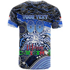 Merry Christmas AFL Kangaroos T Shirt Aboriginal Santa Football Mascot